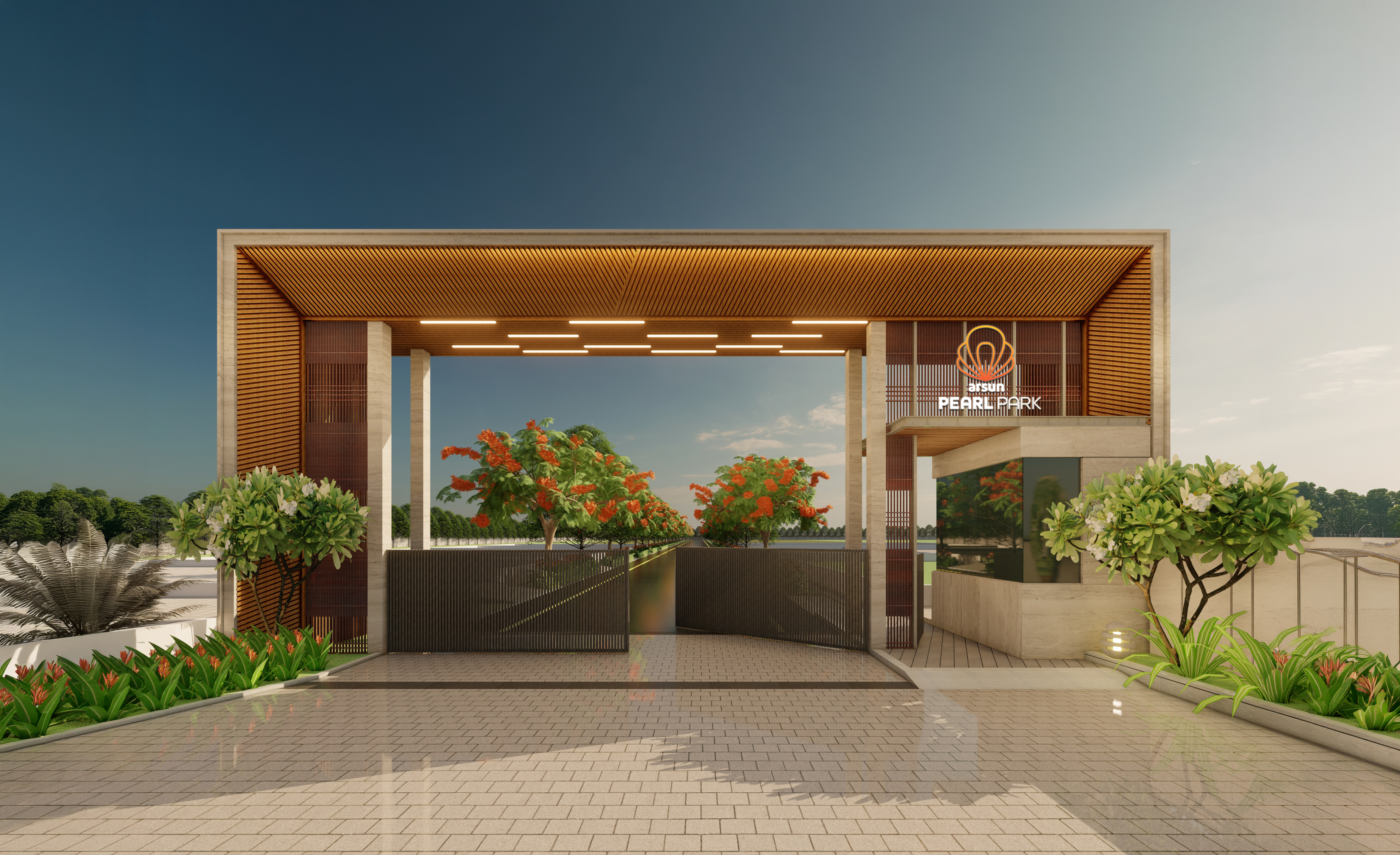 Arsun Pearl Park entrance gate render